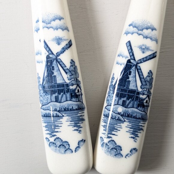 Set of 2 Mini Cheese Cleavers Stainless steel Blue and white handles - Picture 6 of 9